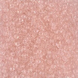 Miyuki Seed Beads 11/0 Transparent Light Tea Rose 11-155 24g Japanese Seed Beads, Size 11 Seed Beads, Pink Seed Beads, Rocaille Beads image 1