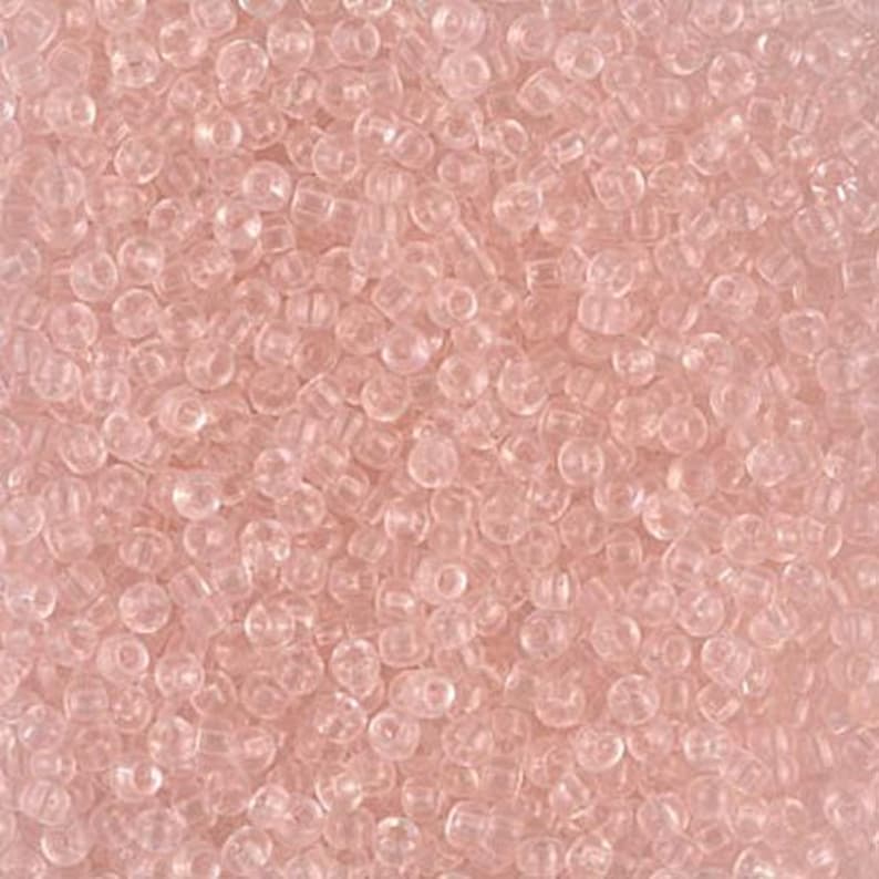 Miyuki Seed Beads 11/0 Transparent Light Tea Rose 11-155 24g Japanese Seed Beads, Size 11 Seed Beads, Pink Seed Beads, Rocaille Beads image 1