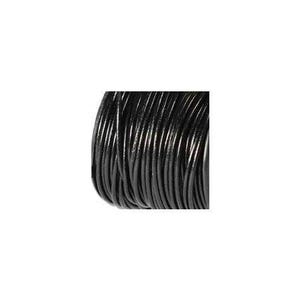 Cordon en cuir noir 0,5 mm 41640 (5 yards), cordon fin pour bijoux, cordon pour collier, cordon pour bracelet, cordon de 0,5 mm, cordon en cuir de 0,5 mm, enfilage
