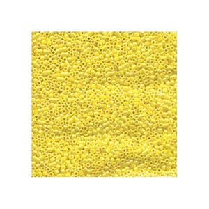 11/0 Miyuki Delica Beads Japanese Seed Beads DB1572 (7.2g), Canary Yellow AB Opaque Delica Seed Bead, Glass Seed Bead, Cylinder Glass Beads
