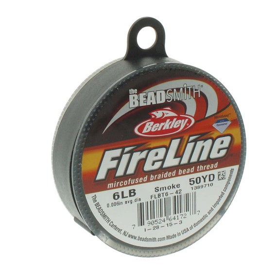 Fireline Braided Beading Thread Size D Gray 41449 50yd .006in Pre-waxed  Thread, Smoke Gray Fireline Thread, Beading Thread, Beadwork Thread 