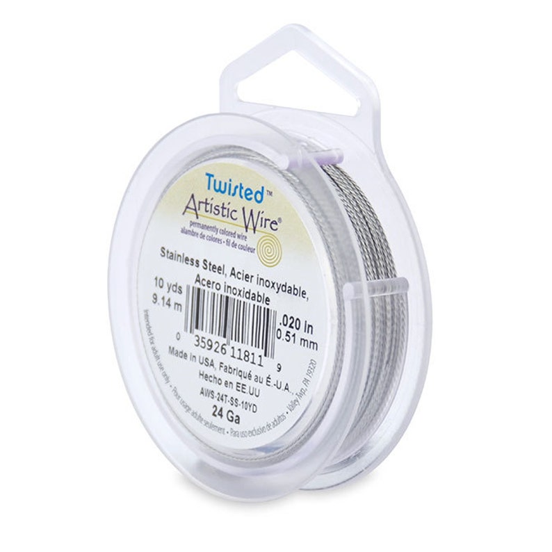 Jewelry Wire Craft Wire Half Hard Temper Artistic Wire Twisted 24 Gauge Stainless Steel 43230 10 Yards Round Wire Stainless Steel Wire