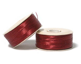 Nymo Beading Thread Size B Red 43912 2 Bobbins Red Nymo Beadwork