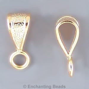 Small Closed Loop Bail Gold-Plated 42987 (12) Gold Bail, Gold Plated Bails, Small Bails, Jewelry Bails, Pendant Bails, Metal Bails