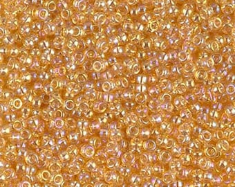 Miyuki Seed Beads 11/0 Transparent Light Topaz AB 11-251 24g Japanese Seed Beads, Gold Seed Bead, Glass Seed Bead, Rocaille Seed Bead