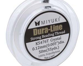 Miyuki Dura-Line Beading Thread Crystal 43740 (50meters) .12mm Size B Beading Thread, Polyethylene Thread, Miyuki Thread, Japanese Thread