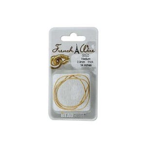 French Wire Bullion New Gold Color 43791 (Medium, .9mm, 14 inches) Fine French Wire, Gold Bullion Wire, Flexible Thread Protection