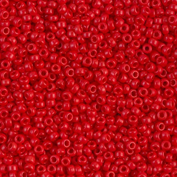 Miyuki Seed Beads 11/0 Opaque Red 11-408 24g Japanese Seed Beads, Size 11 Seed Beads, Glass Seed Beads, Rocaille Bead, 11/0 Seed Bead