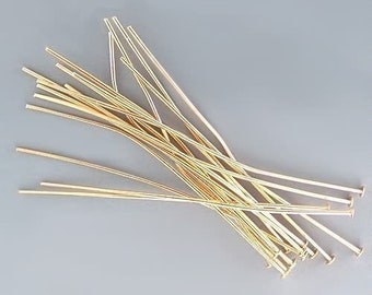 4 inch 21ga Gold-Plated Headpins 42950 (144) 21 gauge Gold Head Pins, Jewelry Findings, Head Pin Wire, Thick Head Pins, Long Head Pins
