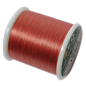 K.O. Beading Thread, Apricot Japanese Beading Thread 43335 55 yds, KO Beading Thread, Size B Beading Thread, Pre-Waxed Nylon Beading Thread,