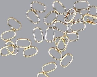 Gold Plated Flat Oval Open Jump Rings 41046 (144), Gold Jumprings, Gold Plated Jumprings, Oval Jump Rings, Gold Connectors, 8mm Jump Rings