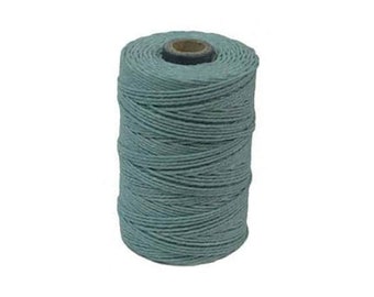 Irish Waxed Linen Thread Turquoise Blue 43676 (50gr, 100yds), Crawford Irish Waxed Linen Cording, 4-Ply Waxed Linen, Linen Jewelry Cord