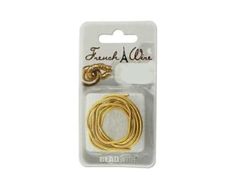 French Wire Bullion Goldtone Fine 43488 (14 inches) Fine French Wire .7mm, Gold Bullion Wire, Flexible Thread Protection, Gold French Wire