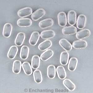 Flat Open Oval Jump Rings 41055 (144) Silver Plated Jump Rings, Oval Jump Rings, Silver Jumprings, Silverplated Jumprings, Silver Connectors