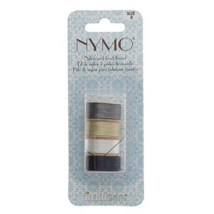 Nymo Beading Thread Size B Mixture 43783 (4 bobbins) Black White Cream Gray Nymo Beadwork Thread, Needleweaving Thread, Nymo Assortment