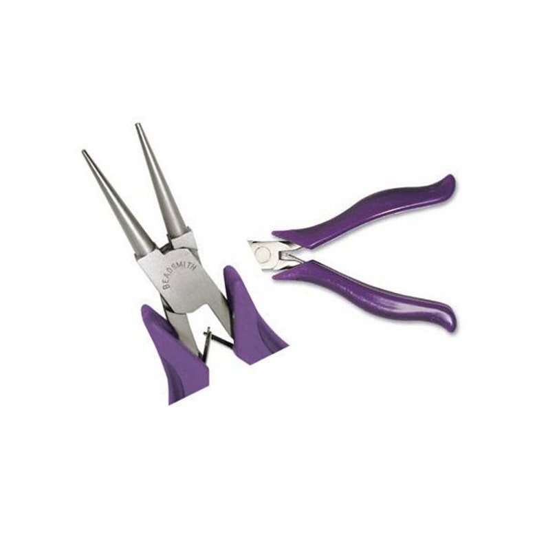 Round Nose Pliers Ergonomic Handles 41799 Beadsmith Purple Pliers, Roundnose Pliers, Ergo Pliers, Wire Wrapping Pliers, Jewelers Pliers image 4