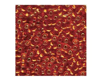 Miyuki Seed Beads 6/0 Silver-Lined Orange 6-138S 20g in Tube, Glass Seed Beads, Size 6 Seed Beads, Japanese Seed Beads, Round Seed Bead