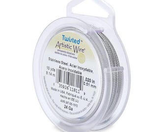 Artistic Wire Twisted 24 Gauge Stainless Steel 43230 10 Yards  Round Wire, Jewelry Wire, Craft Wire, Stainless Steel Wire, Half Hard Temper