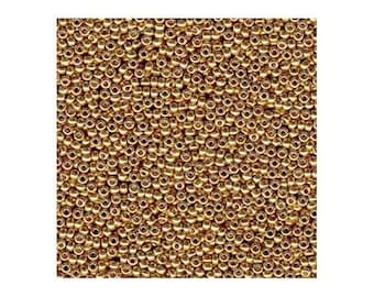 Miyuki Seed Beads 15/0 Gold 15-4202 8.2g, Duracoat Galvanized Round Seed Beads, Glass Seed Beads, Japanese 15/0 Seed Beads
