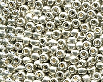 Miyuki Seed Beads 6/0 6-181 20grams Galvanized Silver Glass Seed Beads, Size 6 Seed Bead, Japanese Seed Bead, Round Seed Bead