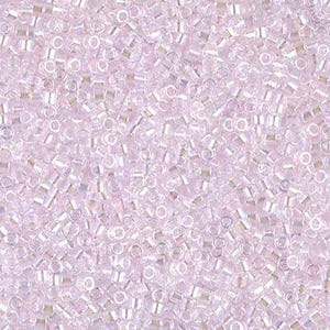 11/0 Miyuki Delica Beads 11/0 Japanese Seed Beads DB071 (7.2g), Pink Lined Crystal AB Delica Seed Beads, Glass Seed Beads, Cylinder Beads