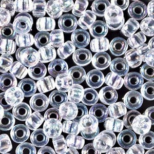 Miyuki Seed Beads 6/0 Transparent Crystal AB 6-250 20g in Tube, Glass Seed Beads, Size 6 Seed Beads, Japanese Seed Beads, Round Seed Bead