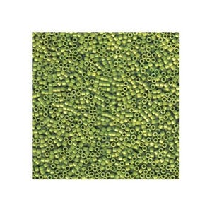 11/0 Miyuki Delica Beads 11/0 Japanese Seed Beads DB1135 (7.2g), Opaque Avocado Green Delica Seed Beads, Glass Seed Beads, Cylinder Beads