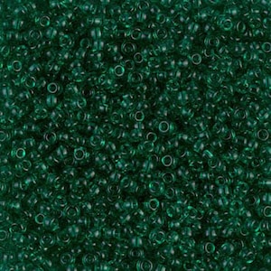 Miyuki Seed Beads 11/0 Transparent Dark Green 11-147 24g in Tube 11/0 Glass Beads, Size 11 Seed Beads, Rocaille Beads, Japanese Seed Beads