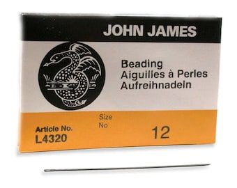 John James English Beading Needles Size 12 41433 Bulk Pack Needles, English Needles, Sewing Needles, Craft Needles, L4320 Needles