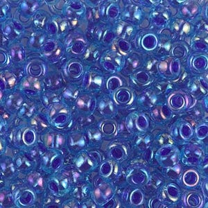 Miyuki Seed Beads 6/0 Transparent Lt Sapphire 6-261 20g in a Tube, Glass Seed Beads, Size 6 Seed Beads, Japanese Seed Beads, Round Seed Bead