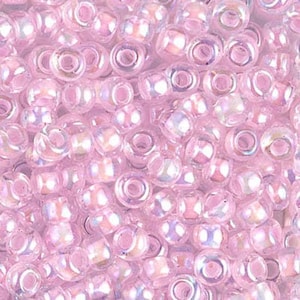 Miyuki Seed Beads 6/0 Pink Lined Crystal AB 6-272 20g in a Tube, Glass Seed Beads, Size 6 Seed Beads, Japanese Seed Beads, Round Seed Beads