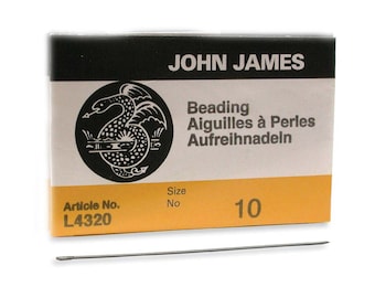 John James English Beading Needles Size 10 41646 Bulk Pack Needles, English Needles, Sewing Needles, Craft Needles, L4320 Needles
