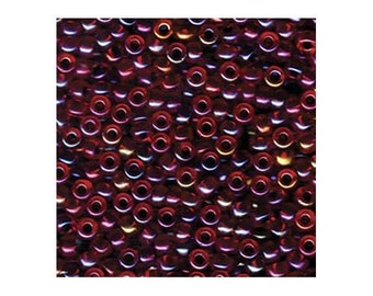 Miyuki Seed Beads 6/0 Garnet Lined Ruby AB 6-367 20g in Tube, Glass Seed Bead, Size 6 Seed Bead, Japanese Seed Bead, Round Seed Bead