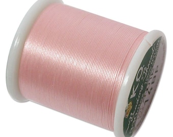 K.O. Beading Thread, Baby Pink Japanese Beading Thread 43334 55 yds, Pink KO Beading Thread, Size B Thread, Pre-Waxed Nylon Beading Thread,