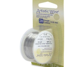 Artistic Wire 28 Gauge Stainless Steel with Dispenser 43136 Stainless Steel Wire, Round Wire, Jewelry Wire, Craft Wire Half Hard Temper Wire