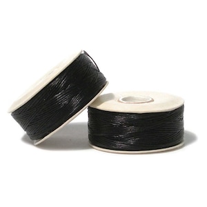 Nymo Beading Thread Size 0 Black 41854 (2 bobbins) Beadwork Thread, Sewing Thread, Needleweaving Thread, Needlework Thread, Beading Supply