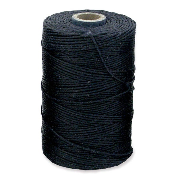 Irish Waxed Linen Thread Navy Blue 43683 (50gr, 100yds), Crawford Irish Waxed Linen Cording, 4-Ply Waxed Linen, Blue Linen Jewelry Cord