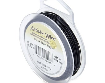 Artistic Wire 22 Gauge Black 41097 Black Round Wire, Black Jewelry Wire, Craft Wire, Copper Wire, Wire Wrapping, 22ga Soft Temper Wire