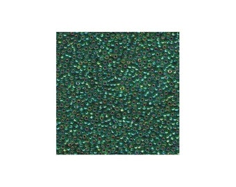 Miyuki Seed Beads 11/0 Silver-Lined Green AB 11-1016 24g Japanese Seed Beads, Green Seed Beads, Glass Seed Beads, Rocaille Seed Beads