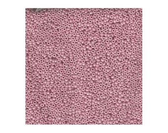 Miyuki Seed Beads 15/0 15-599 Opaque Antique Rose Pink Luster 8.2g, Round Seed Beads, Glass Seed Beads, Japanese Size 15 Seed Beads