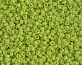 Miyuki Seed Beads 11/0 Opaque Chartreuse Green 11-416 24g Tube of Beads, Glass Seed Beads Size 11 Seed Beads, 11/0 Seed Beads, Rocaille