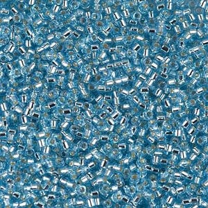 11/0 Miyuki Delica Beads Japanese Seed Beads DB44 (7.2g), Silver Lined Light Blue Delica Seed Bead, Glass Seed Bead, Cylinder Glass Bead