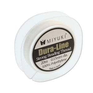 Miyuki Dura-Line Beading Thread Crystal 43742 (20meters) .15mm Size D Beading Thread, Polyethylene Thread, Miyuki Thread, Japanese Thread