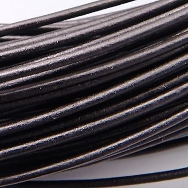 Greek 2mm Leather Cording Black 42040 (5 meters), Jewelry Cording, Necklace Cord, Bracelet Cording, 2mm Cording, 2mm Leather Cord, Stringing