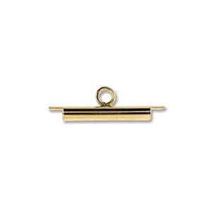 Miyuki Beading Slide End Tubes, 43273 (10 ), 15mm Gold Plated Ends, Delica Beadwork Tube End, Japanese Tube Ends, Seed Bead Tube End Finding