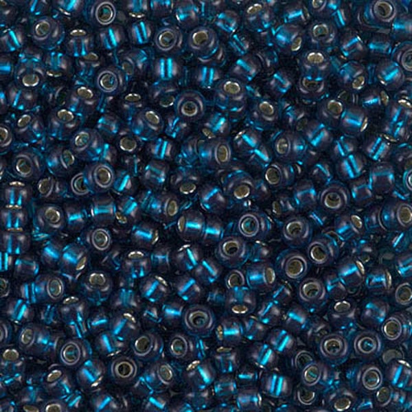 Miyuki Seed Beads 8/0 Silver-Lined Blue Zircon 8-1425 Blue Glass Beads 22g Tube Size 8 Rocaille, 3mm Beads, Miyuki Beads