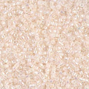 11/0 Miyuki Delica Beads 11/0 Japanese Seed Beads DB052 (7.2g), Off White AB Opaque Delica Seed Bead, Glass Seed Bead, Cylinder Glass Beads