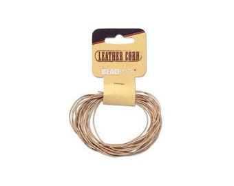 0.5mm Natural Leather Cord 41642 (5 yards),  Jewelry Cording, Necklace Cord, Bracelet Cording, .5mm Cording, .5mm Leather Cord, Stringing