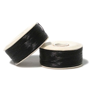 Nymo Beading Thread Size B Black 41755 (2 bobbins) Beadwork Thread, Sewing Thread, Needleweaving Thread, Needlework Thread, Beading Supply