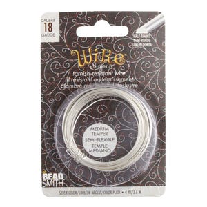 Half Round 18 gauge Silver Wire 4yd 45060 Medium Temper Beadsmith Wire, Silver Jewelry Wire, Silver Craft Wire, Silver Shaped Wire
